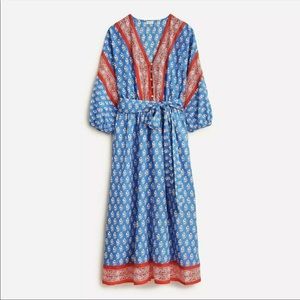 J. Crew V Neck Coverup Block Print Size XS